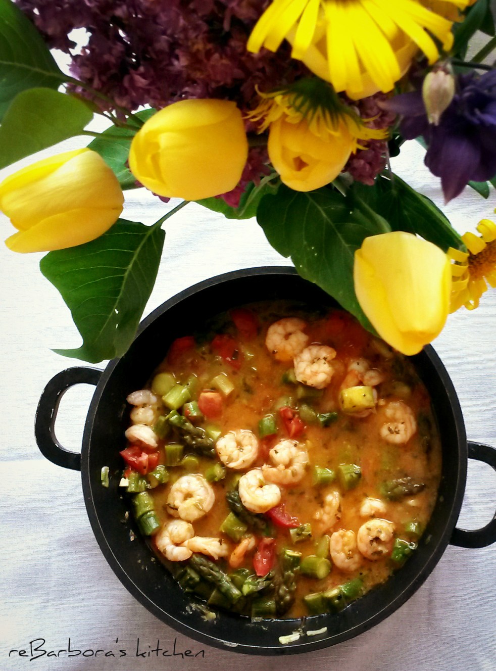 Krevety se zeleným chřestem | reBarbora's kitchen