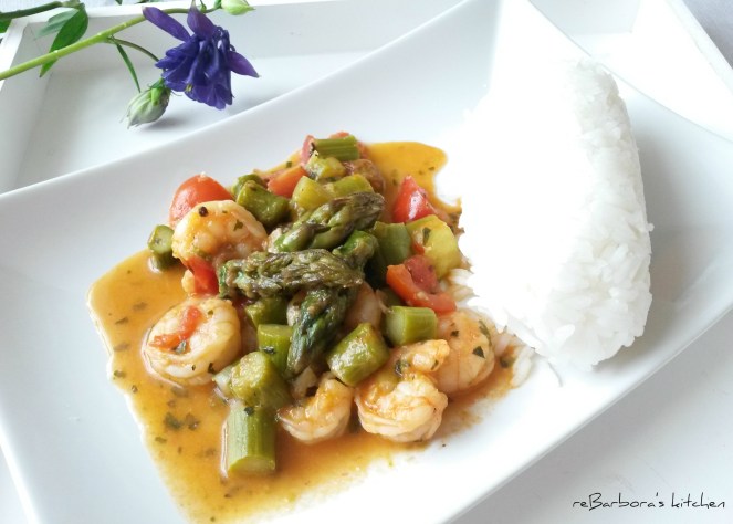 Krevety se zeleným chřestem | reBarbora's kitchen