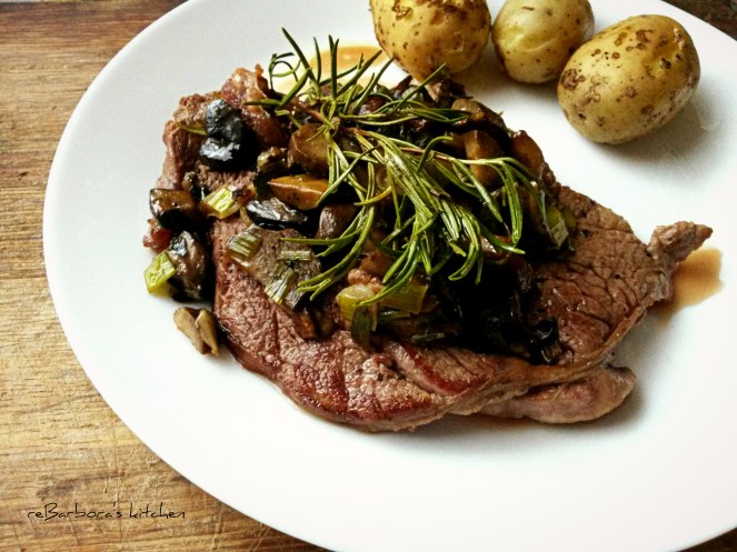 Rib eye steak s houbovým ragů | reBarbora's kitchen