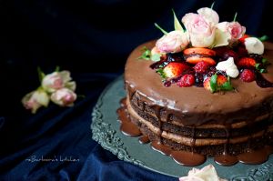 Čokoládovo-kávový dort s pyré z lesního ovoce | reBarbora's kitchen
