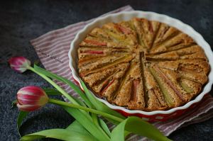 Mandlový koláč s rebarborou | reBarbora's kitchen