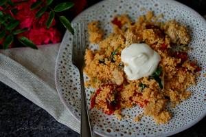 Kuskus salát s krůtím prsíčkem, rajčaty a špenátem | reBarbora's kitchen