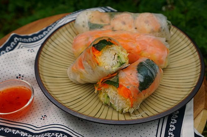 Letní závitky s kuřecím prsíčkem nebo krevetami | reBarbora's kitchen