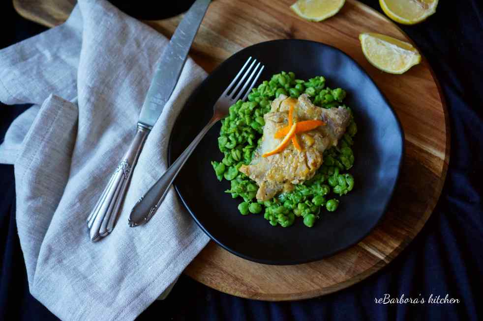 Treska na pomeranči s mačkaným hráškem | reBarbora's kitchen