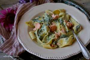 Těstoviny s lososem a špenátem | reBarbora's kitchen