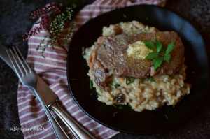 Risotto s houbami a rib eye steak s bylinkovým máslem | reBarbora's kitchen