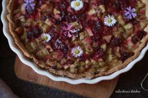 Křehký koláč s rebarborou a malinami | reBarbora's kitchen