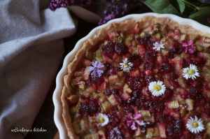 Křehký koláč s rebarborou a malinami | reBarbora's kitchen