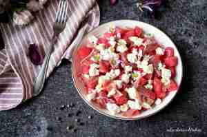 Melounový salát se sýrem a medovou zálivkou | reBarbora's kitchen