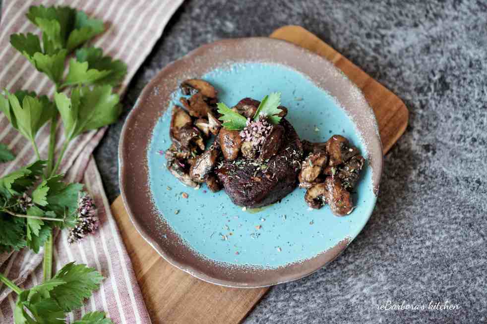 Steak s glazovanými žampiony | reBarbora's kitchen